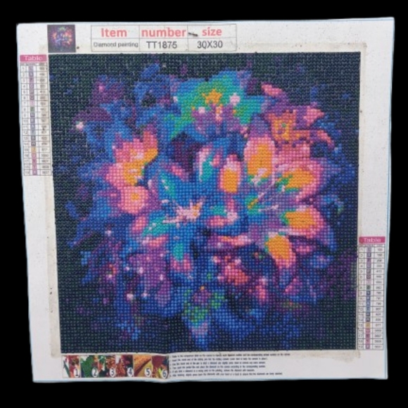 Floral Diamond Painting Kit Completed/Sealed - Picture 1 of 1